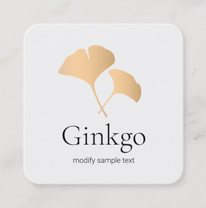 Gold Ginkgo Leaf-[Premade Logo by Maura Reed]-Logo Evolution