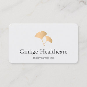 Gold Ginkgo Leaf- Holistic Natural HealthBusiness card  Premade Logo by Maura Reed-Logo Evolution