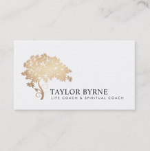Gold Tree Life Coach health and Wellness Business card - Logo Evolution, Maura Reed