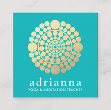 Gold Circle Mandala Motif Beauty Spa Logo Business card by Maura Reed