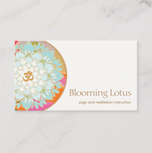 Colorful lotus mandala with OM symbol Business Card 
