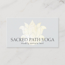 Gold Lotus -Business Yoga Teacher  card  Logo Evolution by Maura Reed 