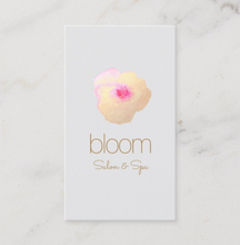 Artistic Watercolor Gold Flower Beauty Salon Spa Business Card  - Logo Evolution - Maura Reed