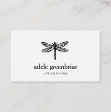 UNique Artistic Black and  White  Dragonfly  Logo Business card - Logo Evolution by Maura Reed