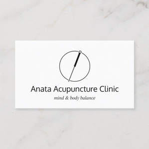 Acupuncture Acupuncturist Needle Logo Business card by Maura Reed - Logo Evolution