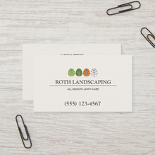 Four Seasons Tree Landscaping, Lawn Care  Service  Business Card - Logo Evolution