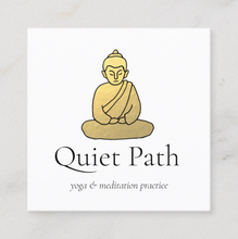 Spiritual Golden Meditating Buddha  Meditation Business Card  Logo Evolution