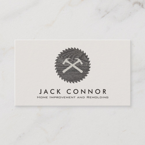 Hammer and Saw Construction Carpenter, Carpentry  Business Card Logo - Logo Evolution by Maura Reed
