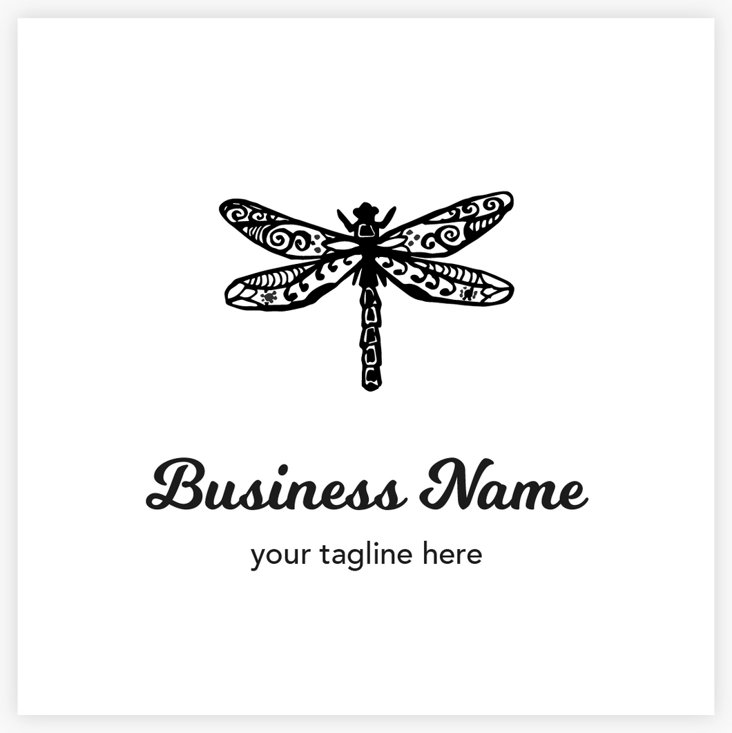 Unique Artistic Vector Dragonfly Premade Logo  by Maura Reed - Logo Evolution