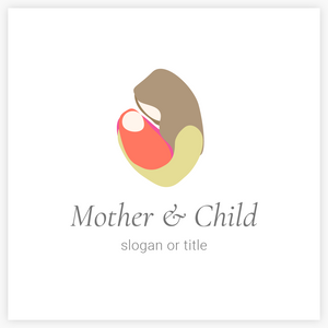 Mother and Infant  - Mother Holding Infant Midwife Doula Premade Logo _ Logo Evolution, Maura Reed- Logo Evolution
