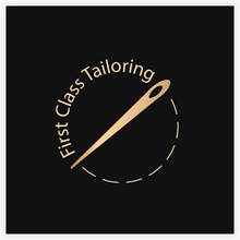 Gold Sewing Tailor Seamstress Needle Logo  by Maura Reed- Logo Evolution