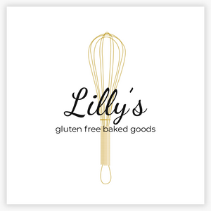 Gold Whisk Personal Chef Culinary Premade Logo by Maura Reed  - Logo Evolution